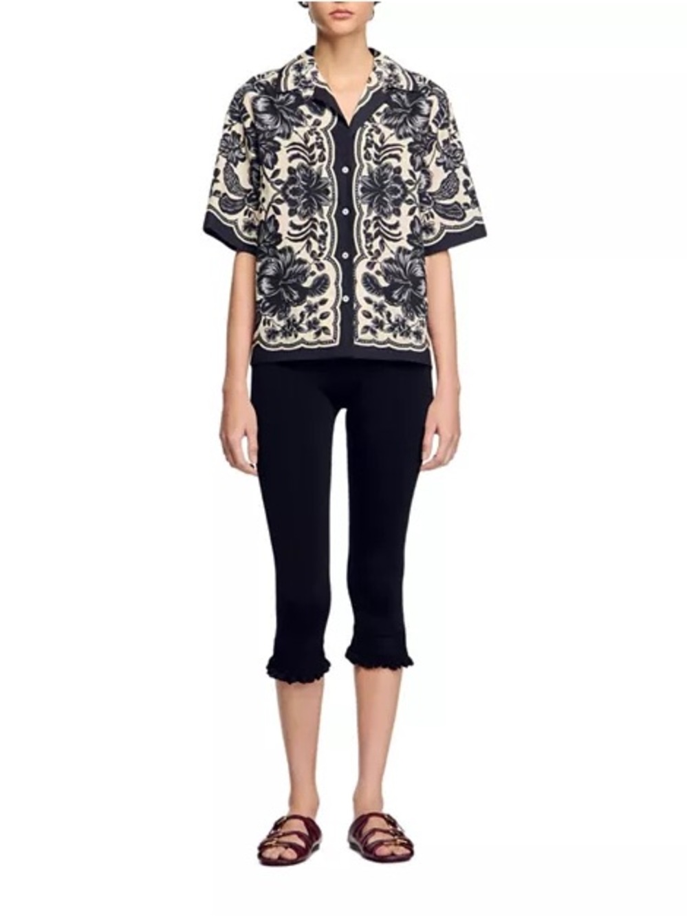 Sandro Floral motif top